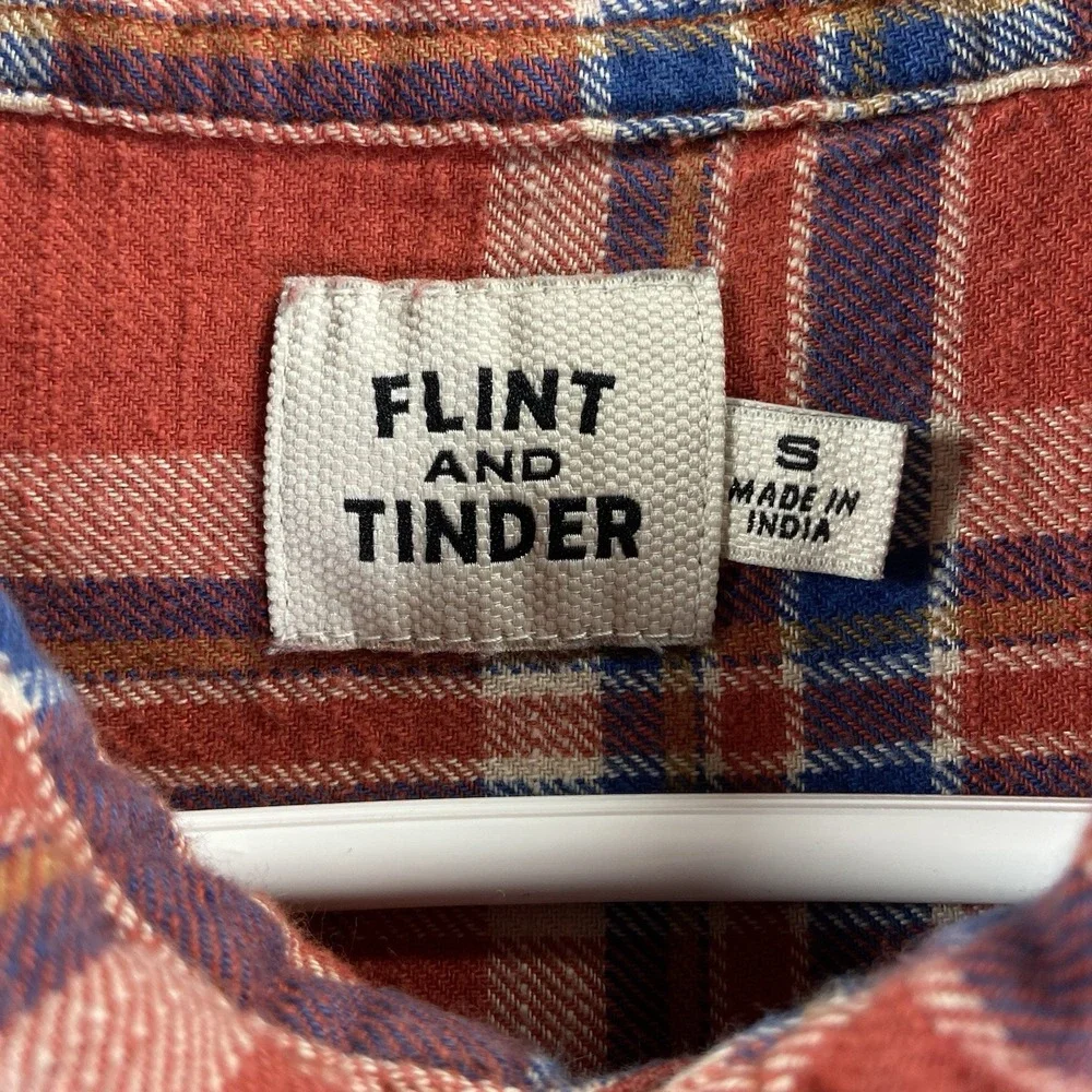 Flint and Tinder Shirt Mens Small Flannel Button Down Huckberry Plaid Cotton